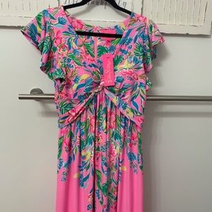 Lilly Pulitzer Verona Flutter Sleeve - Havana Pink Casa Jaguar Engineered